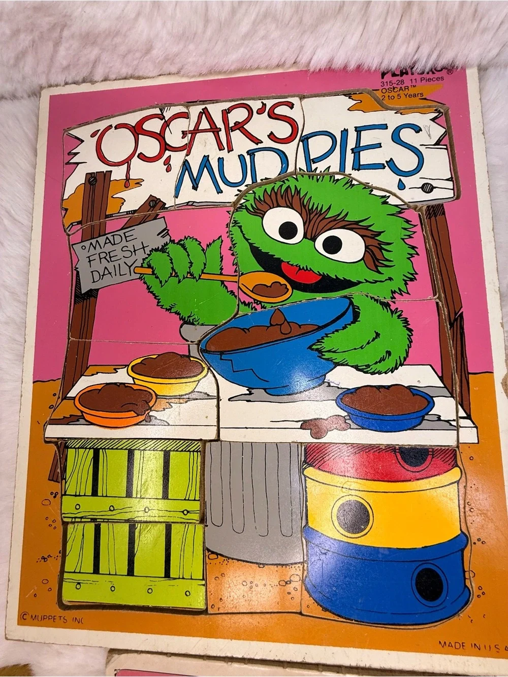 Vintage 1970s Playskool Sesame St. Ernie Oscar Big Bird Birds Puzzles Lot Of 4